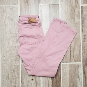 Pink Mavi Mid Rise Super Skinny Ankle Zip Jeans